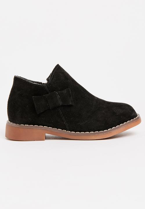 Pop Candy - Girls Ankle Boot with Bow Black