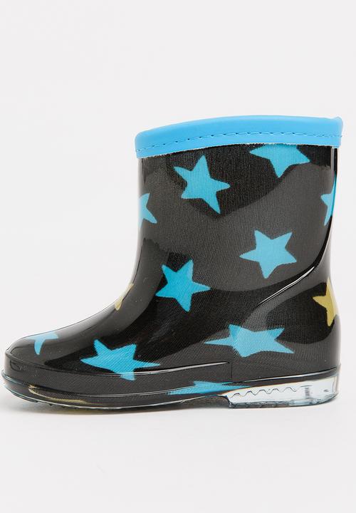 Pop Candy - Star printed boot - black & blue 