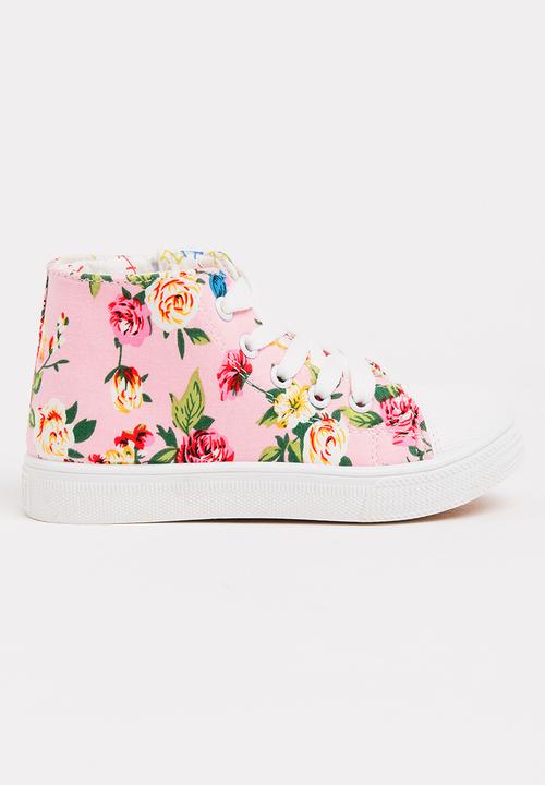 Pop Candy - Printed High Top Sneaker Pale Pink
