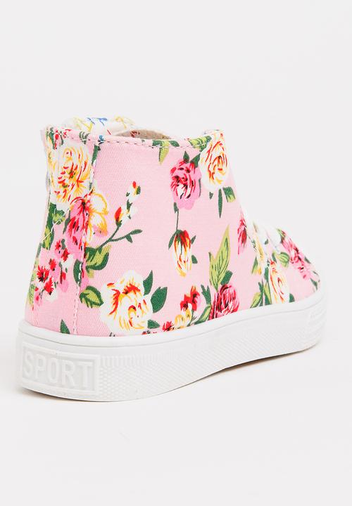 Pop Candy - Printed High Top Sneaker Pale Pink