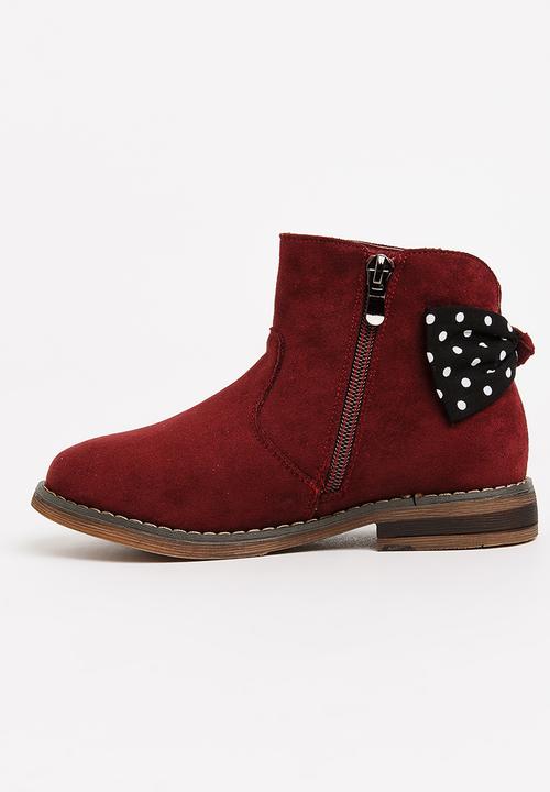 Pop Candy - Girls Ankle Boot Burgundy