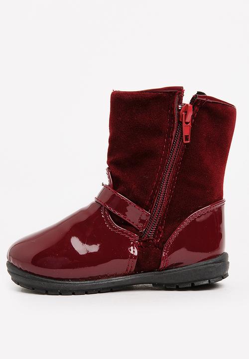 Pop Candy - Embellished Boots Burgundy