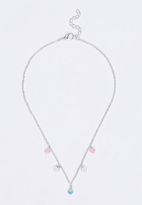 Jewels and Lace - Heart Charm Necklace Silver