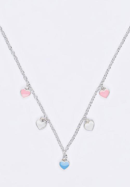 Jewels and Lace - Heart Charm Necklace Silver