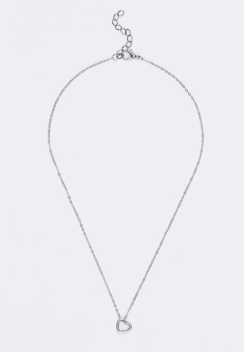 Jewels and Lace - Heart Necklace Silver