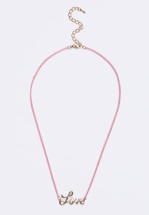 Jewels and Lace - Love Necklace Pale Pink