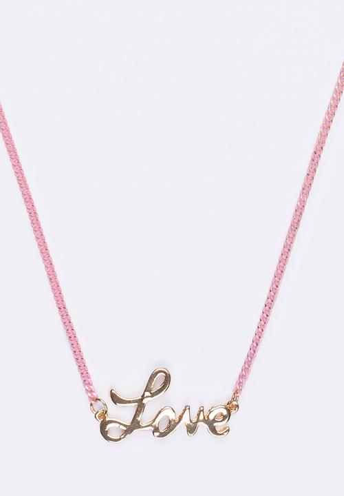 Jewels and Lace - Love Necklace Pale Pink