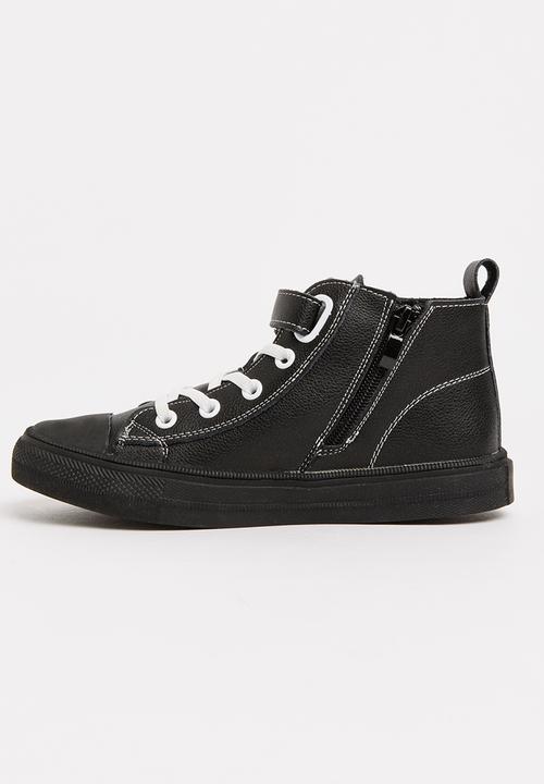 Pop Candy - Boys Hi Top Sneaker Black