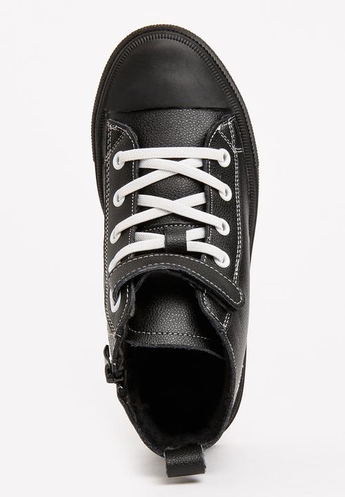 Pop Candy - Boys Hi Top Sneaker Black