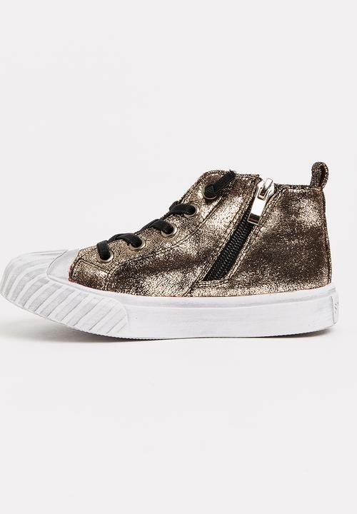 Pop Candy - Boys Metallic Sneaker Gold