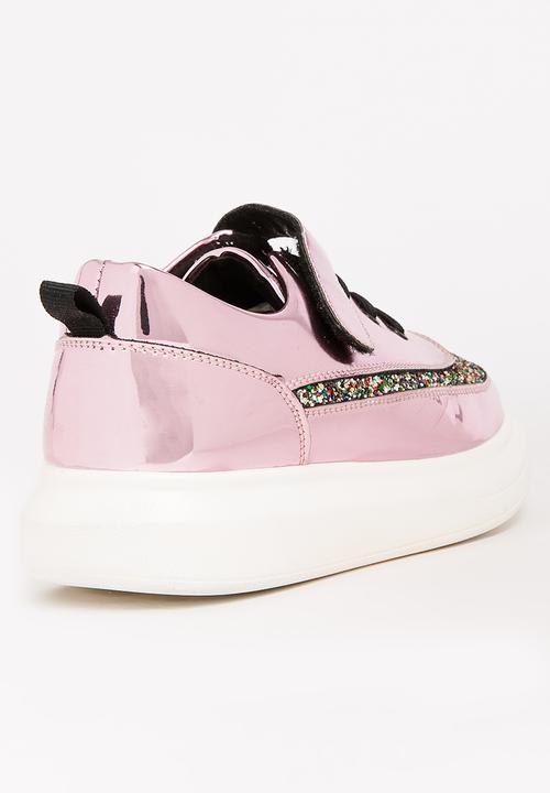Pop Candy - Girls Metallic Sneaker Mid Pink