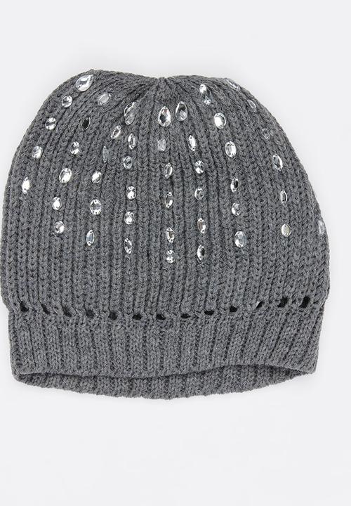 Soobe - Girls Studded Beanie Grey