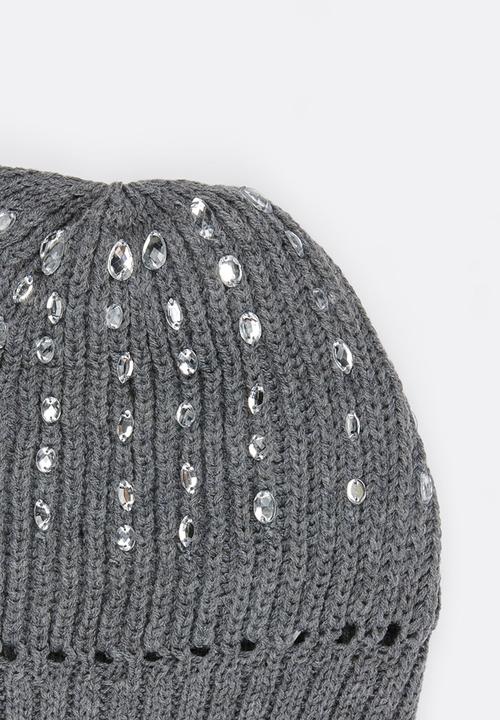 Soobe - Girls Studded Beanie Grey