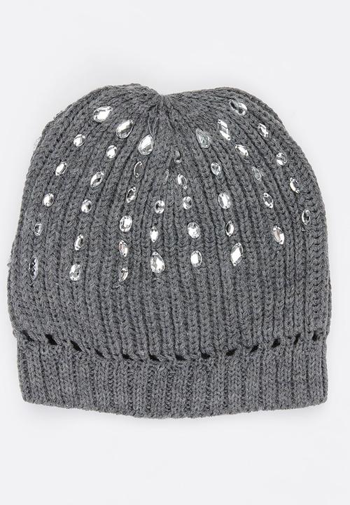 Soobe - Girls Studded Beanie Grey