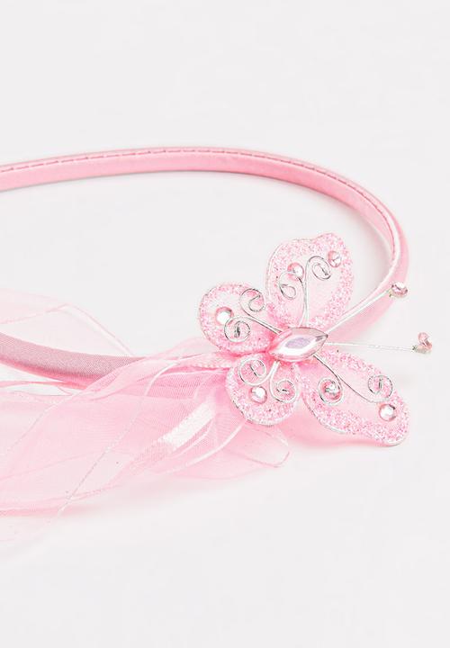 Jewels and Lace - Butterfly Aliceband Mid Pink