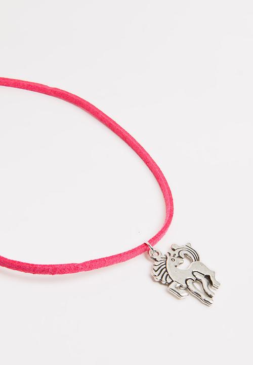 Jewels and Lace - Unicorn Choker Dark Pink