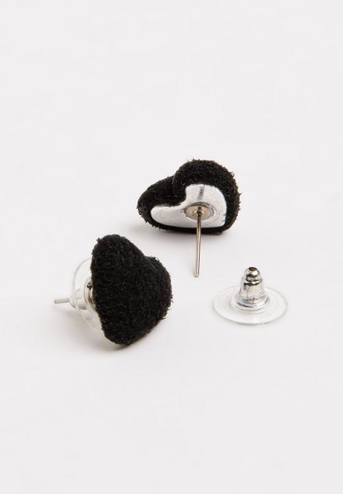 Jewels and Lace - Suede Heart Earings Twin Pack Multi-colour