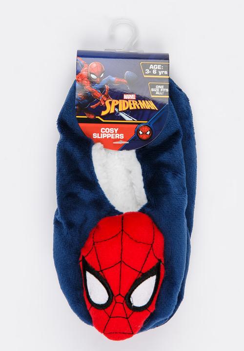 Character Fashion - Spider-Man Sherpa Slippers Navy