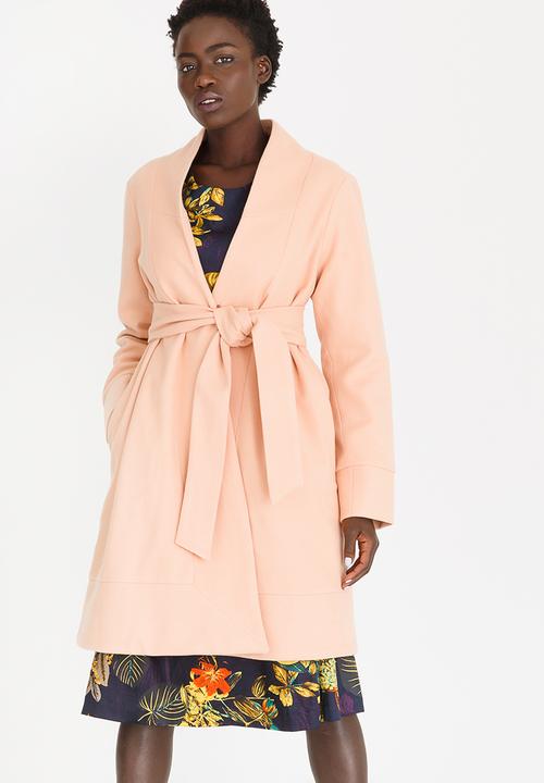 AMANDA LAIRD CHERRY - Kholeka Belted Coat Peach