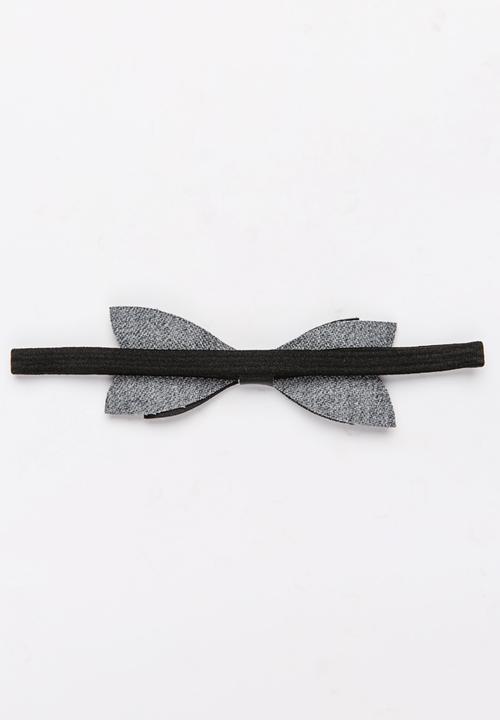 Jewels and Lace - PU Bow Headband Black