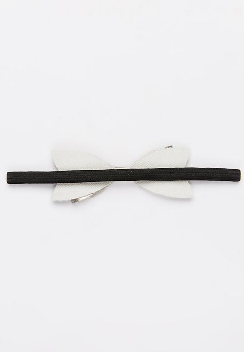 Jewels and Lace - PU Bow Headband Silver