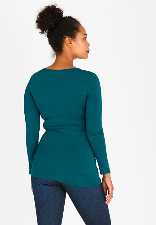 Cherry Melon - Longsleeve Wrap Top Turquoise