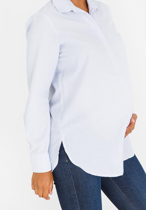 edit Maternity - Longer Length Maternity Shirt White