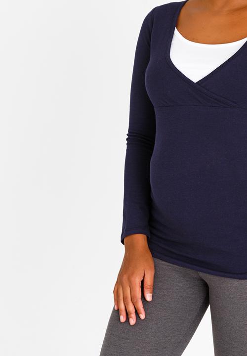 Cherry Melon - Cross-over Feeding Top Navy