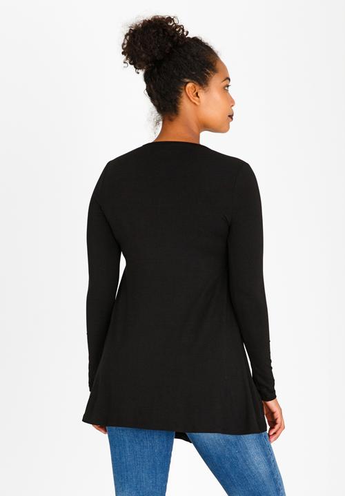 Cherry Melon - Basic Longsleeve Underbust Top Black