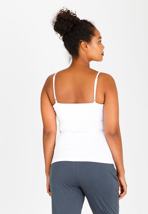 Cherry Melon - Basic Cross Over Feeding Cami White
