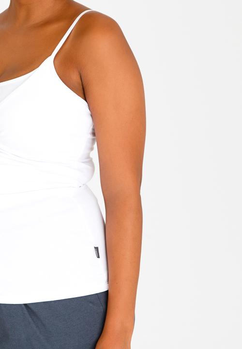 Cherry Melon - Basic Cross Over Feeding Cami White