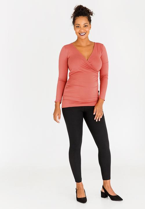 Cherry Melon - Longsleeve Wrap Top Rust