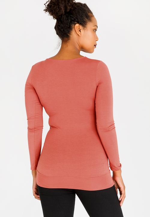 Cherry Melon - Longsleeve Wrap Top Rust