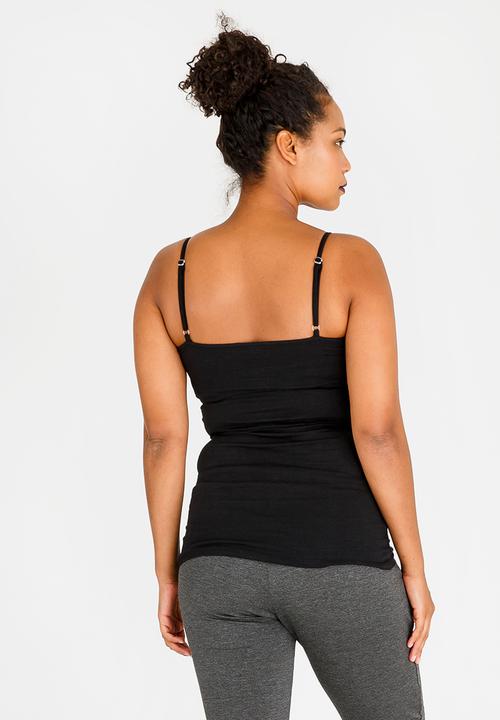 Cherry Melon - Basic Cross Over Feeding Cami Black