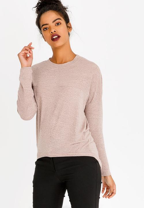 Revenge - Drop Shoulder Top Pale Pink