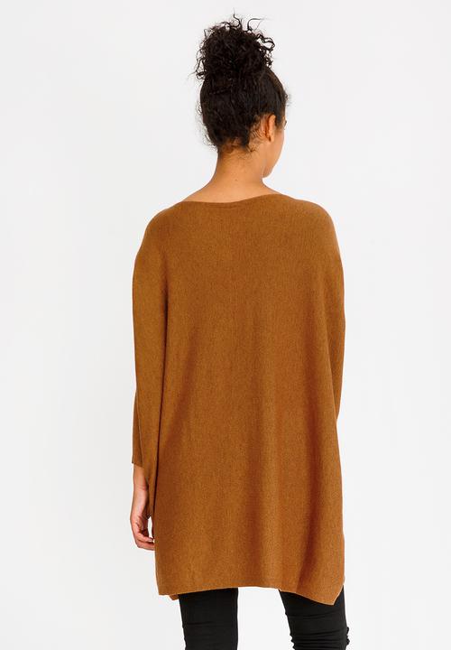 Revenge - Oversized Draped Top Tan