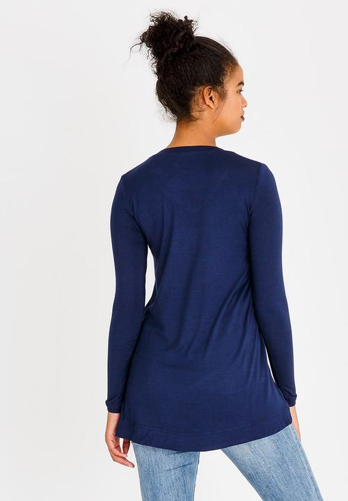 edit - V Neckline Tunic Navy