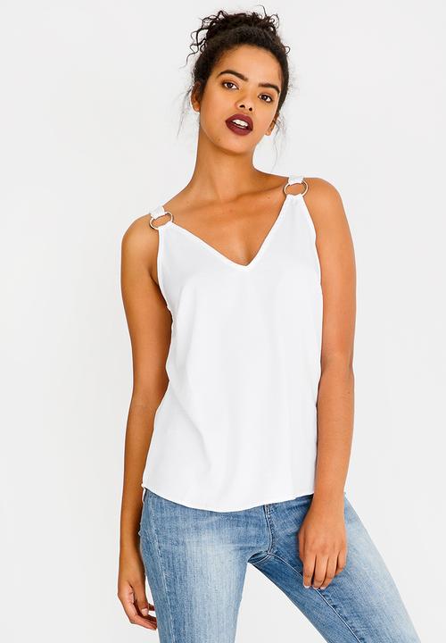 Kate Jordan - Ring Detail Cami White