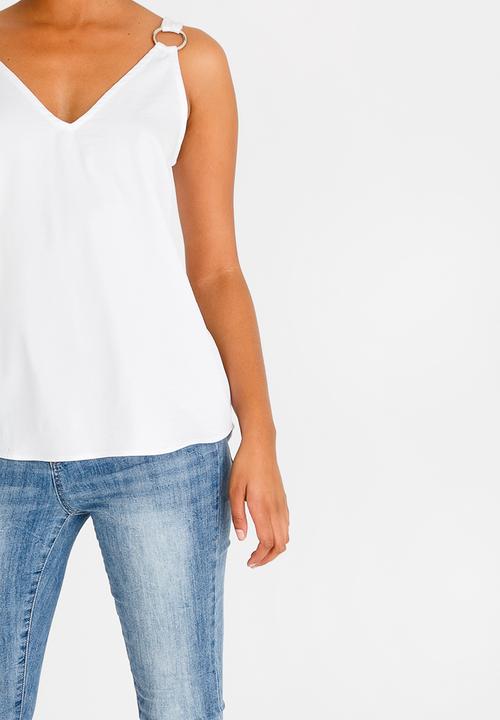 Kate Jordan - Ring Detail Cami White