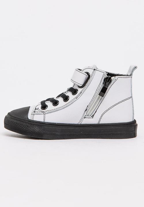 Pop Candy - Boys Hi Top Sneaker White