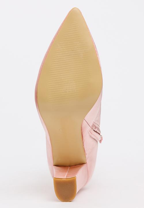 Jada - Satin Ankle Boots Pale Pink