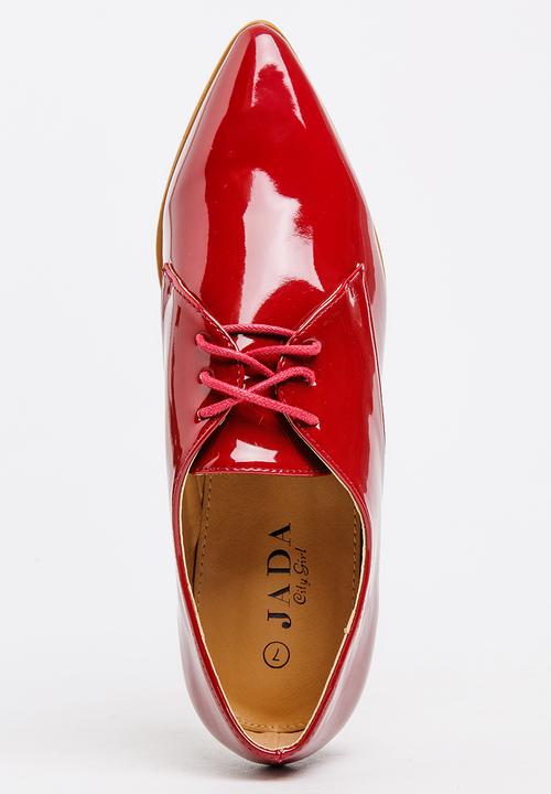 Jada - Patent Lace-ups Dark Red