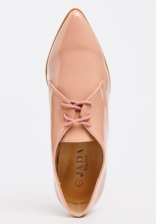 Jada - Patent Lace-ups Pale Pink