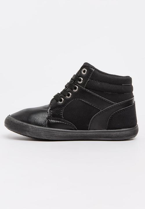 SOVIET - Leith Hi Cut Sneaker Mono Black