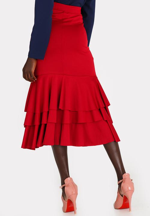 edit - Flamenco Ruffle Skirt Burgundy