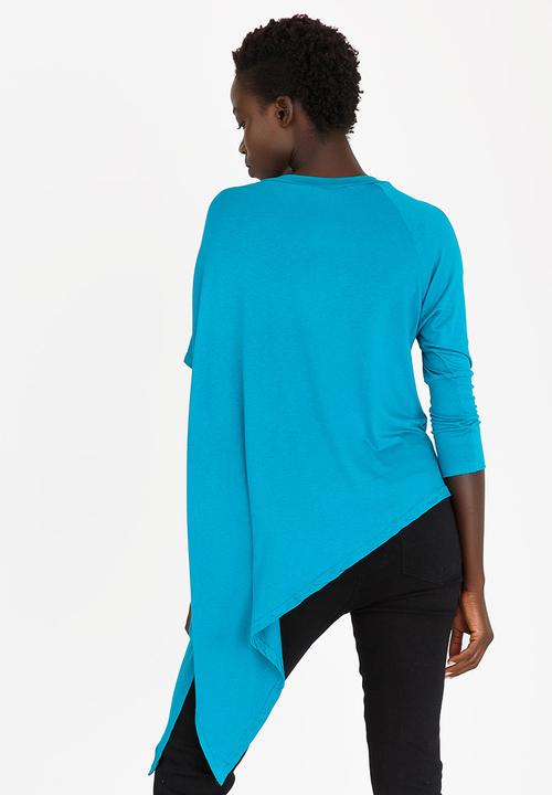 edit - Asymmetric Hemline Top Turquoise