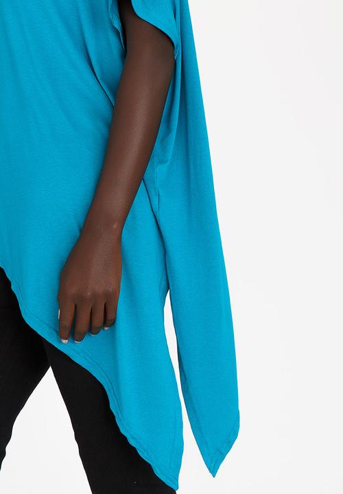 edit - Asymmetric Hemline Top Turquoise