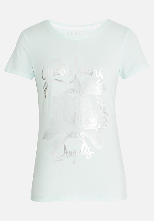 GUESS - Guess Jeans Flower Tee Aqua
