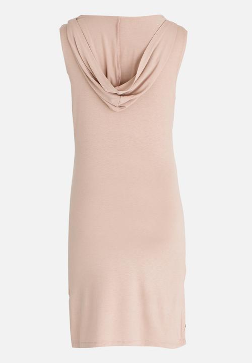 Twin Clothing - Hooded Print Dress Stone