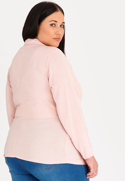 edit Plus - Wrap Front Blouse Mid Pink